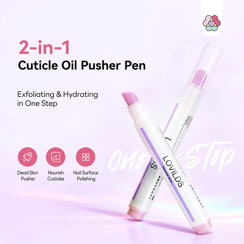 [Last Day Buy 1 Get 1 Free] 2‑In‑1 Cuticle Remover Pen, Ceramic 45° Tip With Lemon Oil 💅