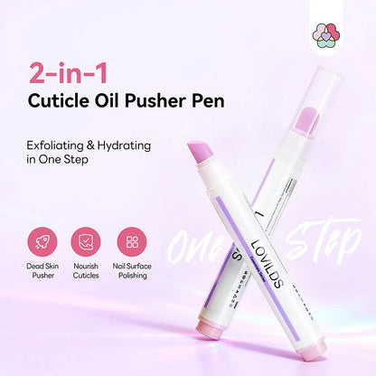 [Last Day Buy 1 Get 1 Free] 2‑In‑1 Cuticle Remover Pen, Ceramic 45° Tip With Lemon Oil 💅