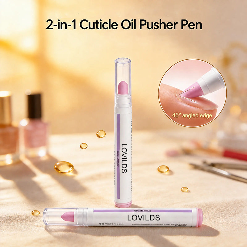 [Last Day Buy 1 Get 1 Free] 2‑In‑1 Cuticle Remover Pen, Ceramic 45° Tip With Lemon Oil 💅