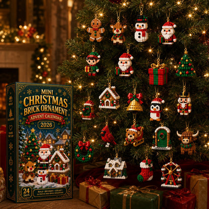 🔥💕 24Pcs Buildable Mini Christmas Ornament Advent Calendar for Holiday Decor