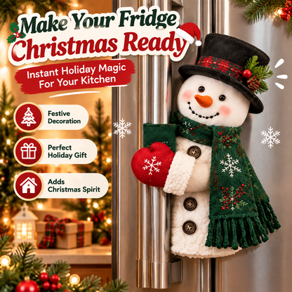 🔥 Bring Christmas Cheer Home – Festive Santa & Snowman Refrigerator Handle Decor