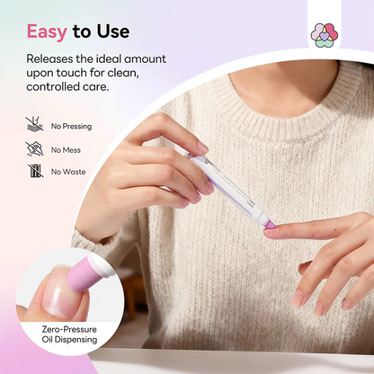 [Last Day Buy 1 Get 1 Free] 2‑In‑1 Cuticle Remover Pen, Ceramic 45° Tip With Lemon Oil 💅
