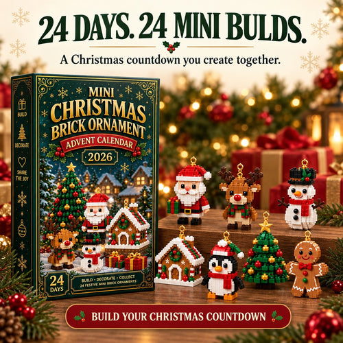 🔥💕 24Pcs Buildable Mini Christmas Ornament Advent Calendar for Holiday Decor