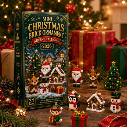 🔥💕 24Pcs Buildable Mini Christmas Ornament Advent Calendar for Holiday Decor