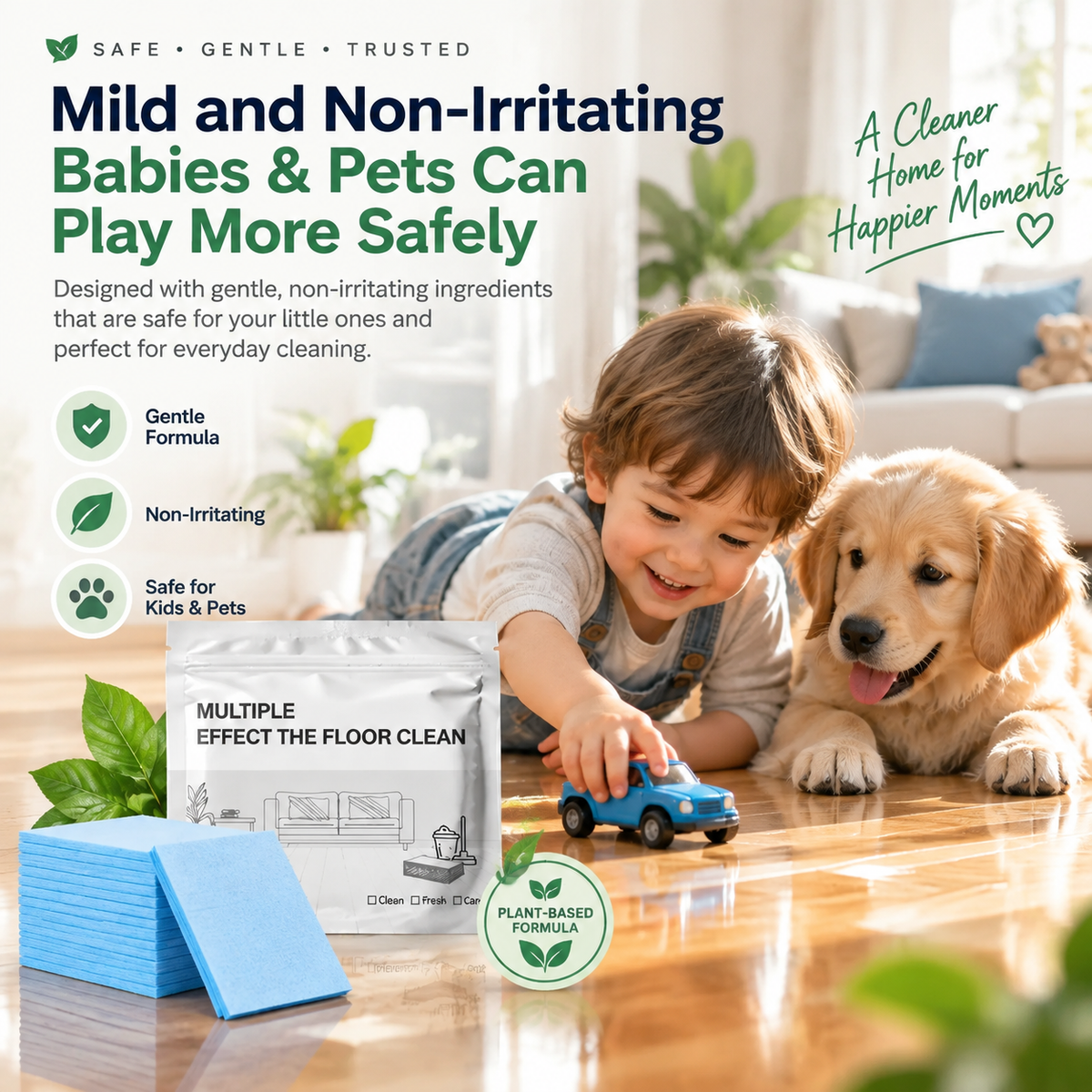 Multi-Effect Floor Cleaning Sheets – Powerful Deep Clean for Hardwood, Tile & Laminate